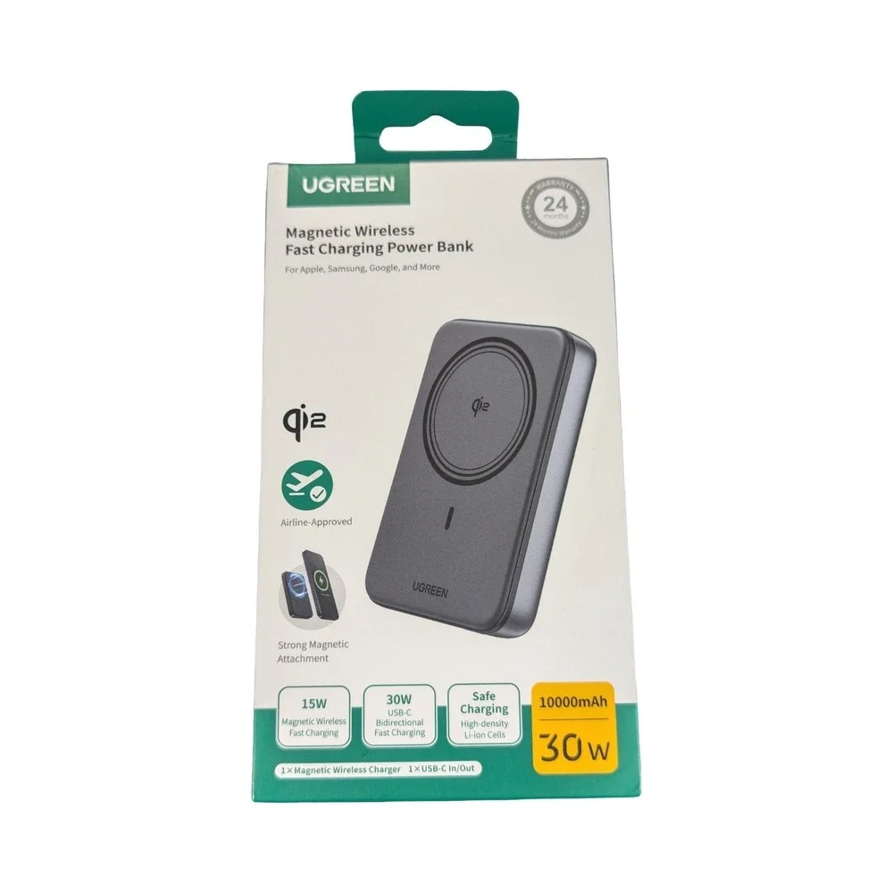 Qq7U Ugreen Magnetic Wireless Fast Charging 10000mAh Power Bank 30w Magsafe Grey